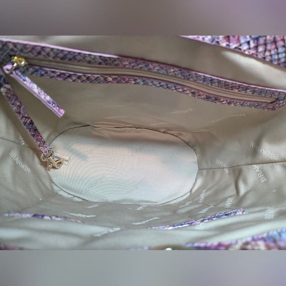 NWT Brahmin Jenny Dewberry Ametrine Snakeskin Dustbag Purple Pink Iridescent - Picture 6 of 6